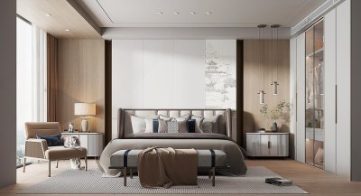 新中式家居卧室3D模型下载